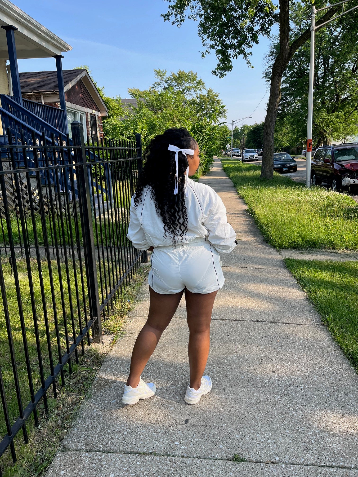 Side striped jacket and short set
